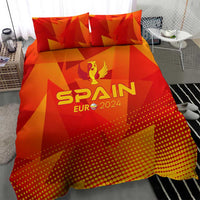 Spain Euro 2024 bedding set with pillow and duvet, red-orange pattern and SPANI text