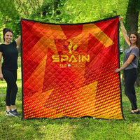 Spain Euro 2024 quilt blanket, red and yellow with trophy wing emblem and dotted gradient