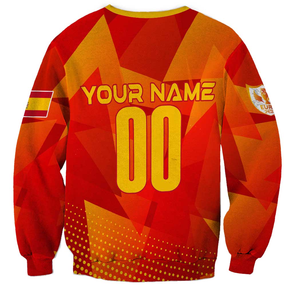 Red Spain football sweatshirt back with personalized name and number 00