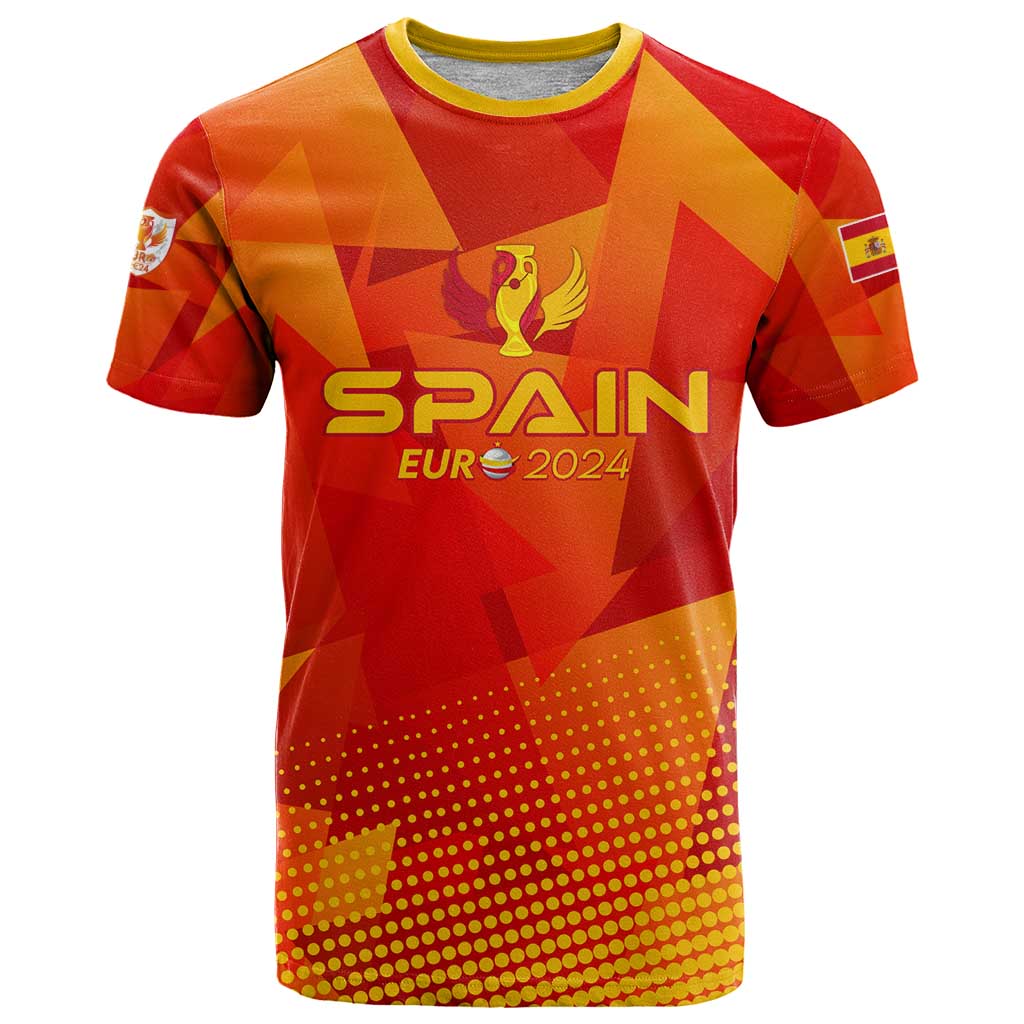 Personalized Spain Football 2024 T Shirt Trophy Wing Style