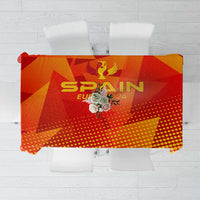 Red Spain Euro 2024 football tablecloth with crest and wing graphics