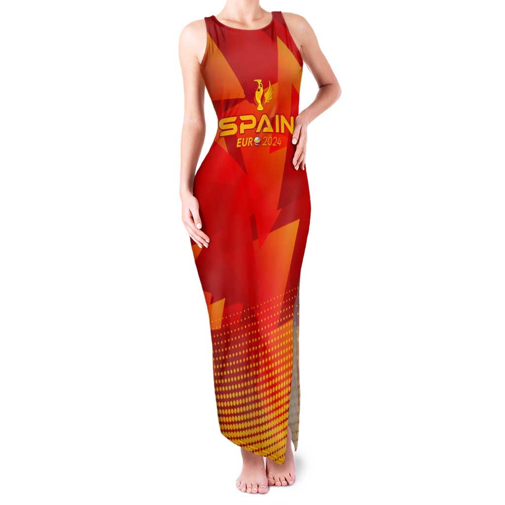 Personalized Spain Football 2024 Tank Maxi Dress Trophy Wing Style - Wonder Print Shop