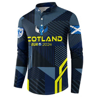 Personalized Scotland football button sweatshirt, front with Scotland text and EUR 2024 badge