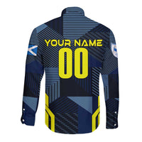 Personalized Scotland long-sleeve button shirt back with YOUR NAME and number 00