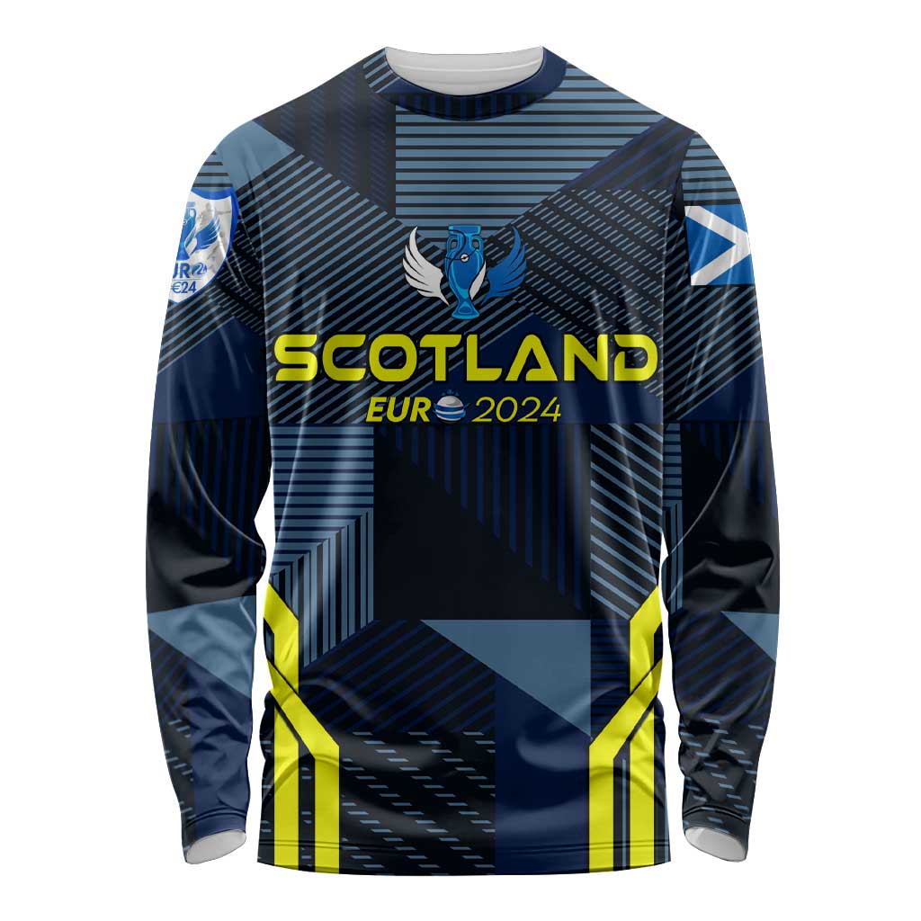 Personalized Scotland Football 2024 Long Sleeve Shirt Trophy Wing Style - Wonder Print Shop