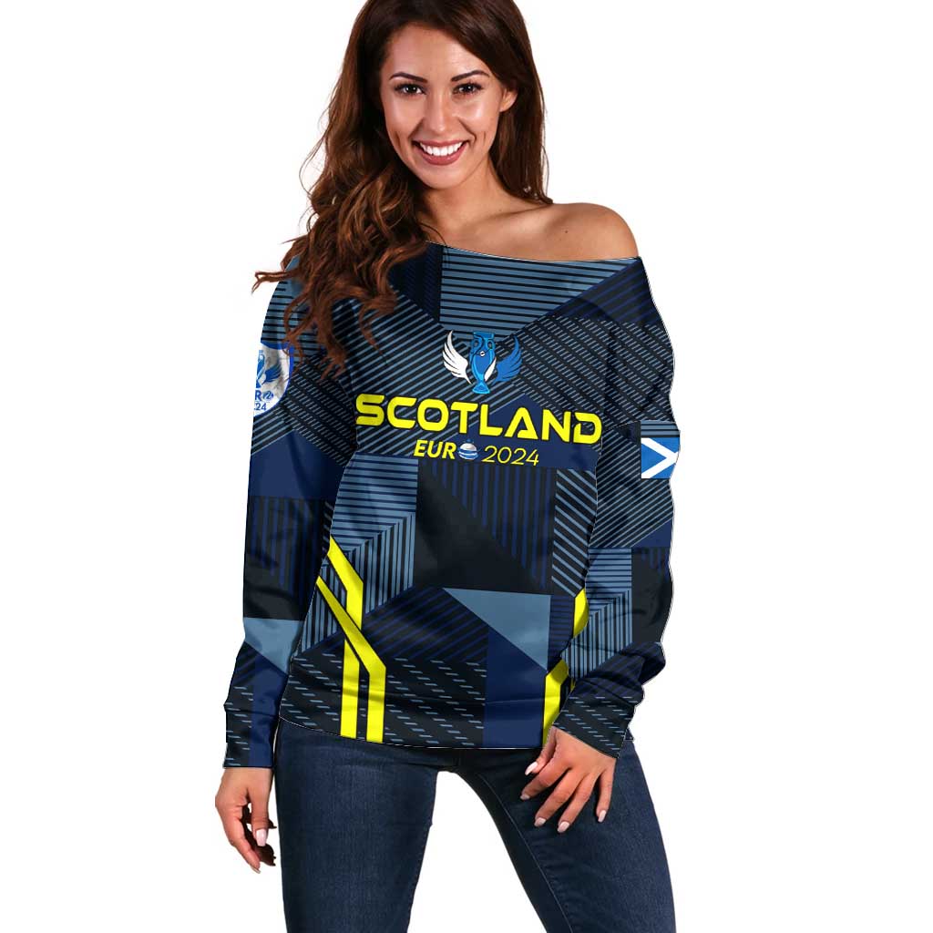 Personalized Scotland Football 2024 Off Shoulder Sweater Trophy Wing Style - Wonder Print Shop