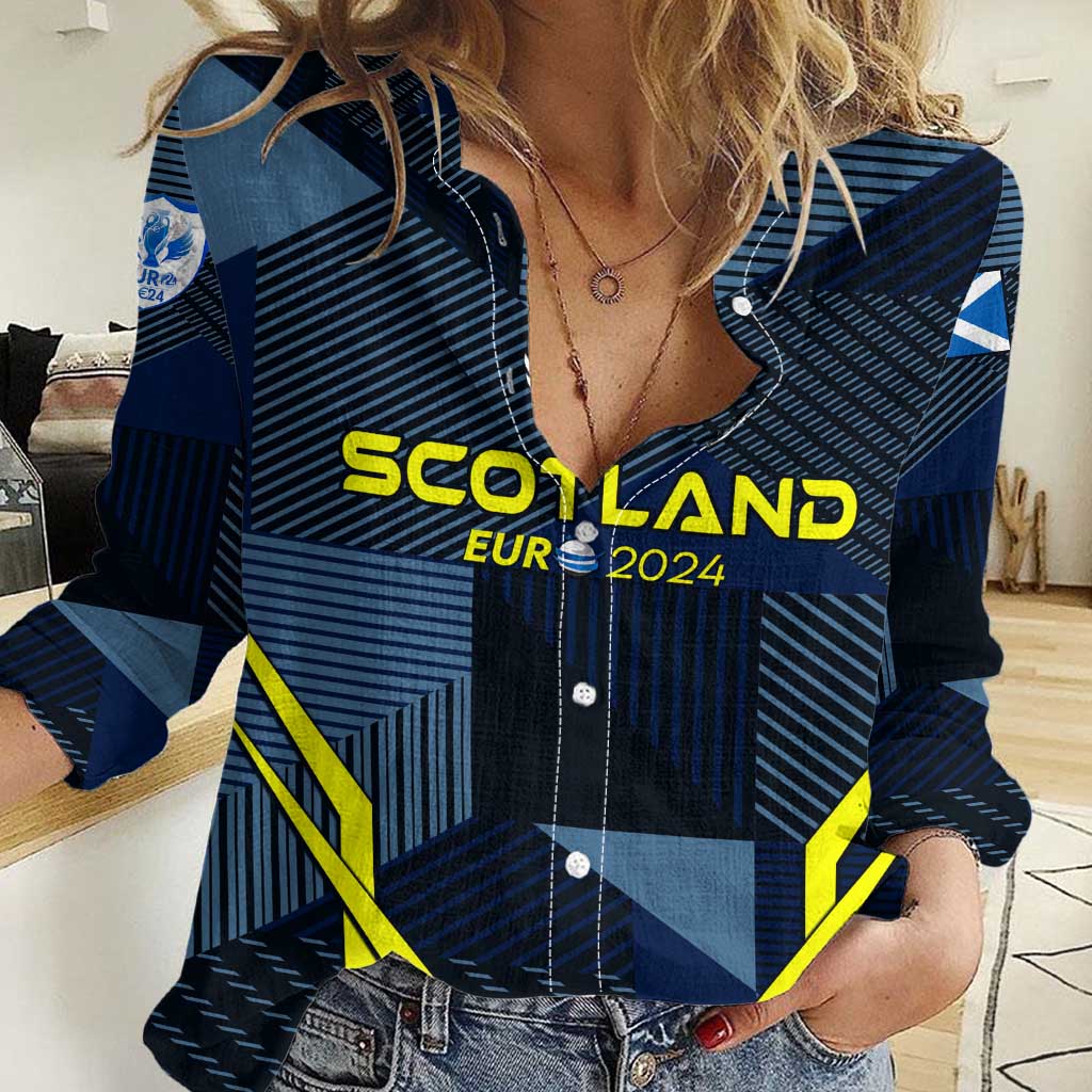 Personalized Scotland Football 2024 Women Casual Shirt Trophy Wing Style