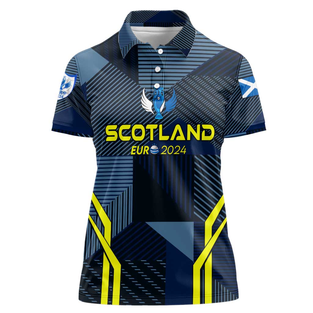 Personalized Scotland Football 2024 Women Polo Shirt Trophy Wing Style