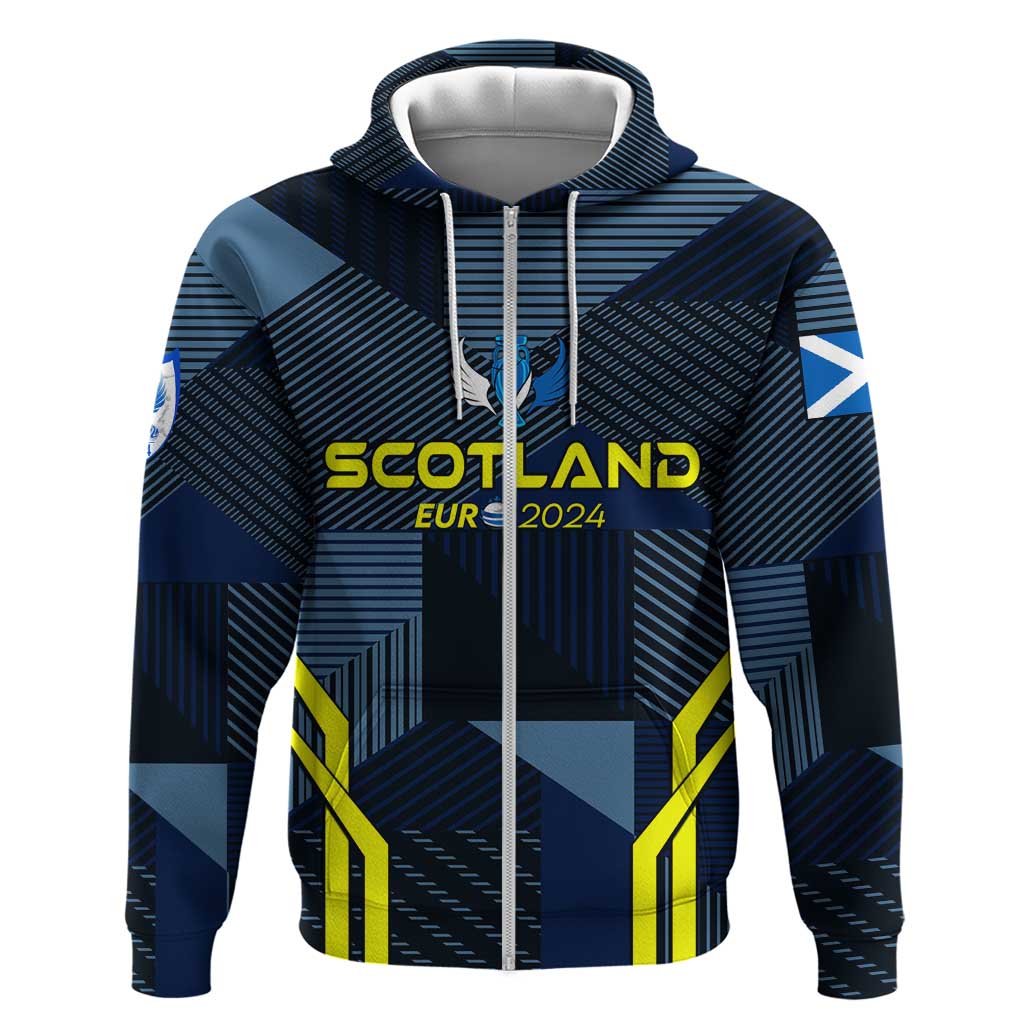 Personalized Scotland Football 2024 Zip Hoodie Trophy Wing Style