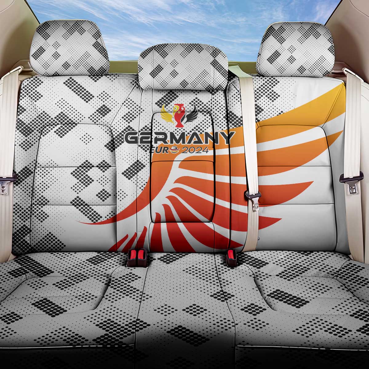 Germany Football 2024 Back Car Seat Cover Trophy Wing Style - Wonder Print Shop