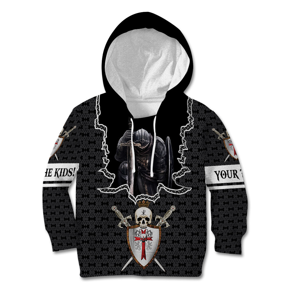 Personalised Knights Templar Warrior Skull Kid Hoodie - Wonder Print Shop