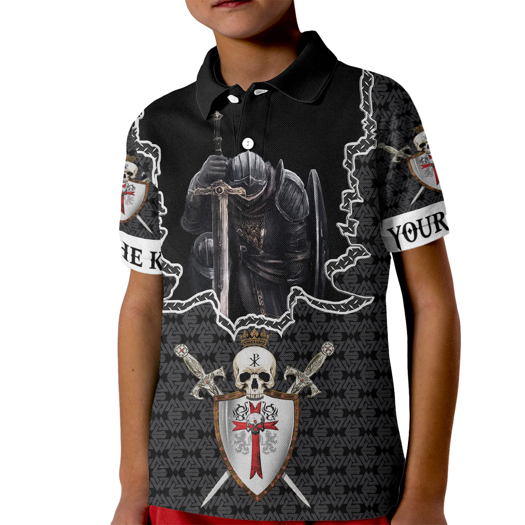 Personalised Knights Templar Warrior Skull Kid Polo Shirt - Wonder Print Shop