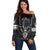 Personalised Knights Templar Warrior Skull Off Shoulder Sweater - Wonder Print Shop