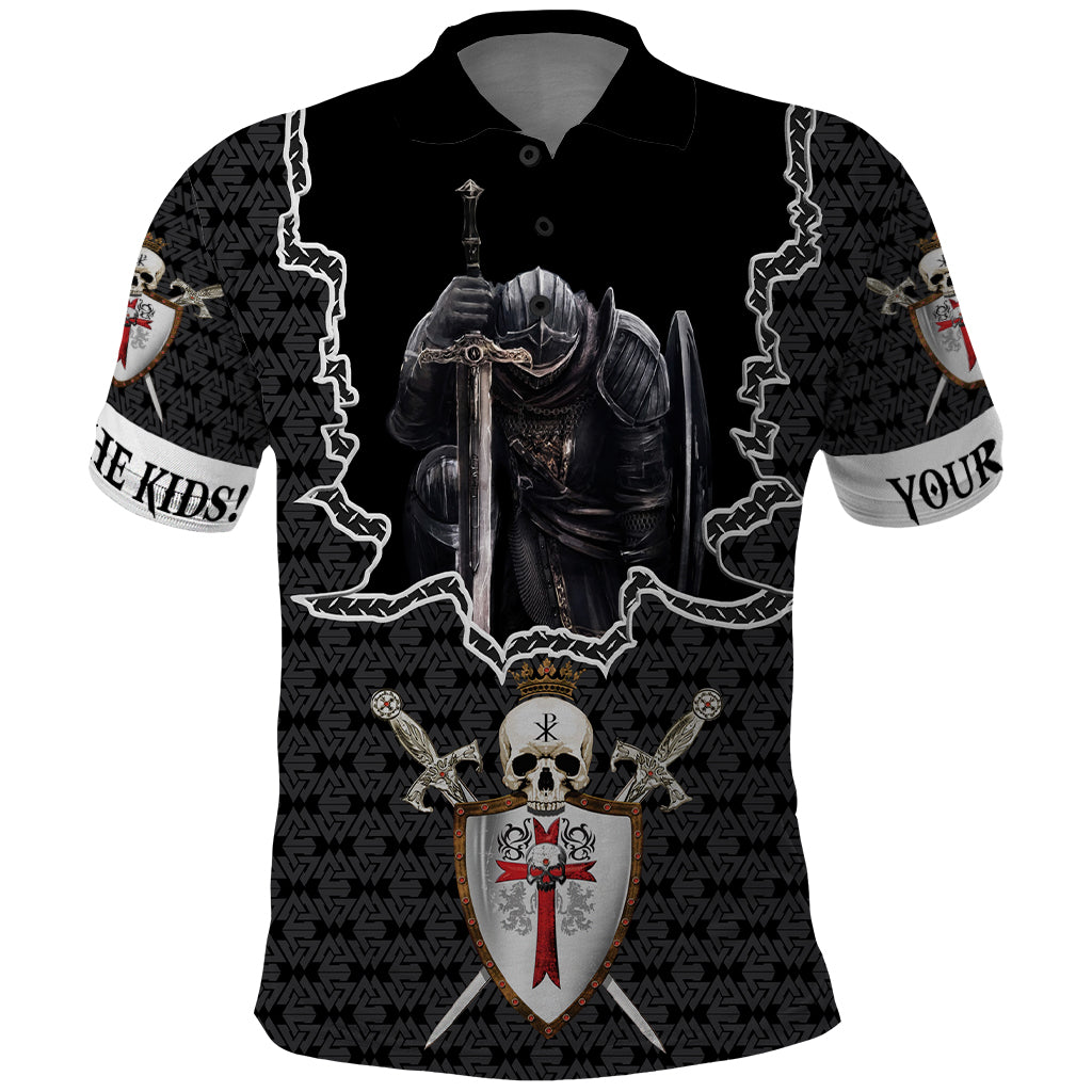 Personalised Knights Templar Warrior Skull Polo Shirt - Wonder Print Shop