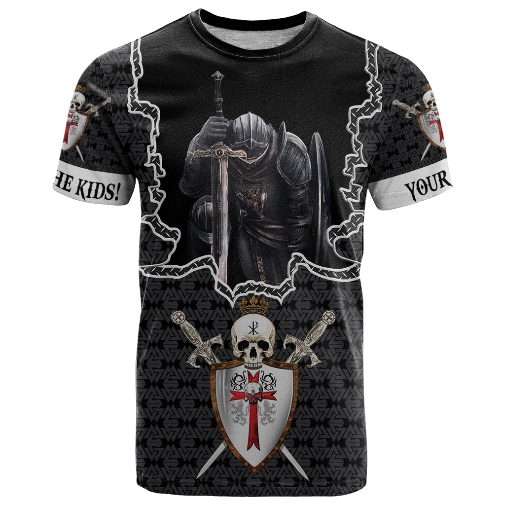 Personalised Knights Templar Warrior Skull T Shirt - Wonder Print Shop