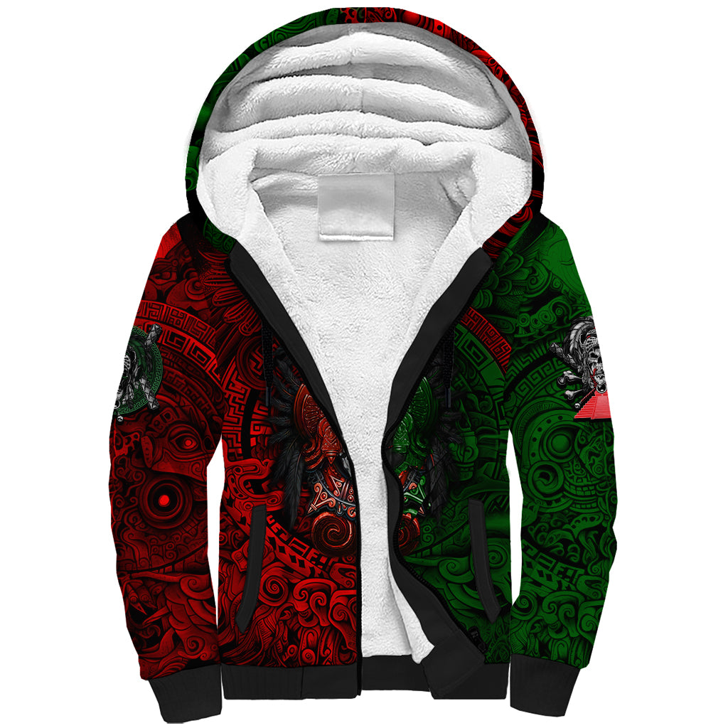 Skulls Aztec Warriors Sherpa Hoodie - Wonder Print Shop