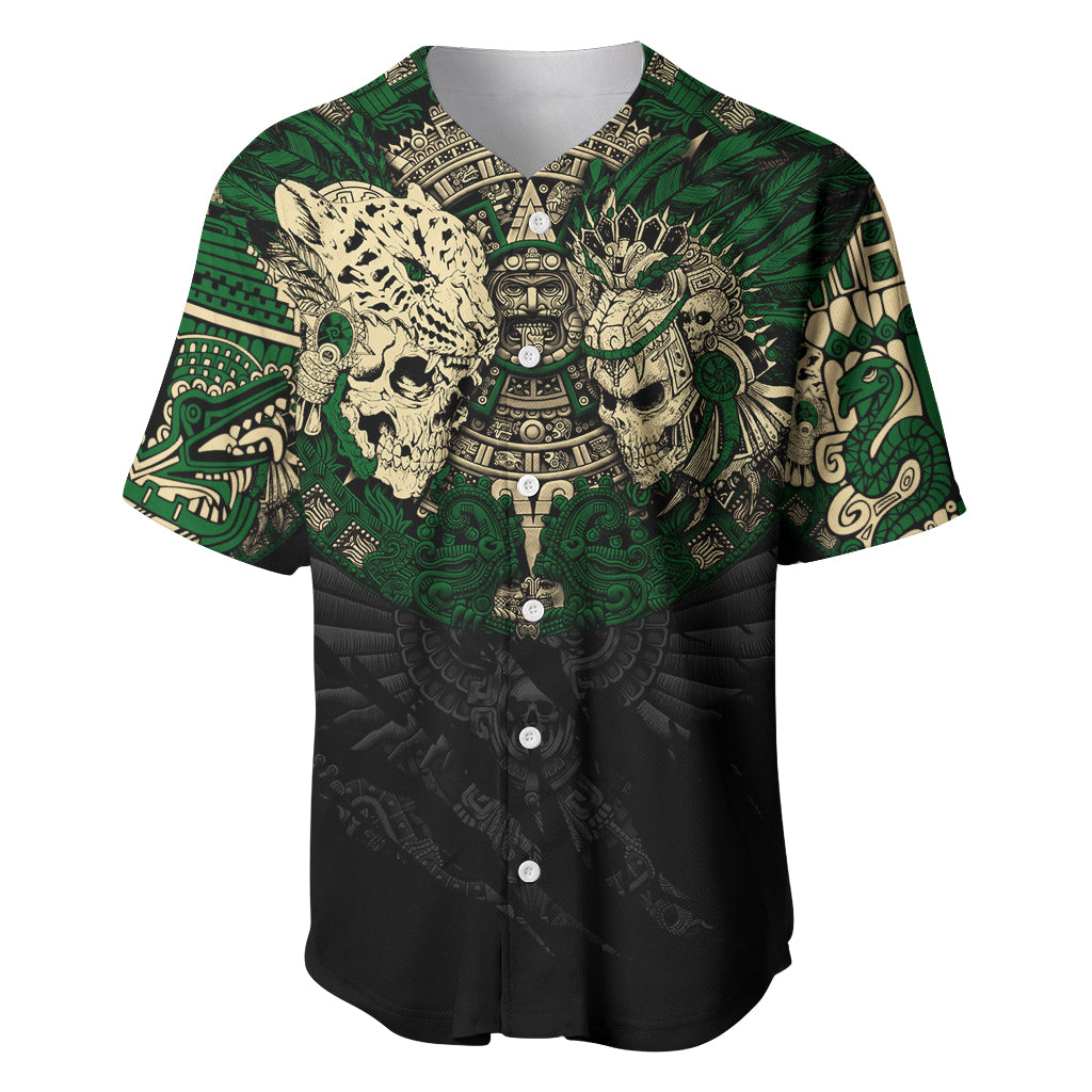 Aztec Warrior Skulls Baseball Jersey - Wonder Print Shop