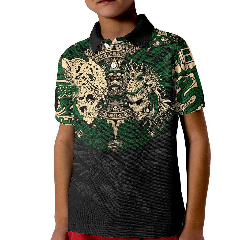 Aztec Warrior Skulls Kid Polo Shirt - Wonder Print Shop