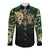 Aztec Warrior Skulls Long Sleeve Button Shirt - Wonder Print Shop