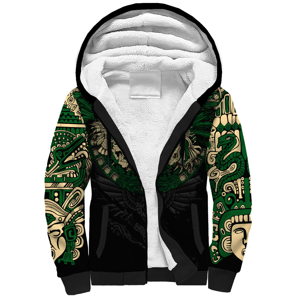 Aztec Warrior Skulls Sherpa Hoodie - Wonder Print Shop