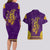 Anubis and Horus Couples Matching Long Sleeve Bodycon Dress and Hawaiian Shirt Egyptian God Purple - Wonder Print Shop