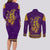 Anubis and Horus Couples Matching Long Sleeve Bodycon Dress and Long Sleeve Button Shirt Egyptian God Purple - Wonder Print Shop