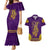 Anubis and Horus Couples Matching Mermaid Dress and Hawaiian Shirt Egyptian God Purple - Wonder Print Shop