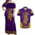 Anubis and Horus Couples Matching Off Shoulder Maxi Dress and Hawaiian Shirt Egyptian God Purple - Wonder Print Shop