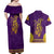 Anubis and Horus Couples Matching Off Shoulder Maxi Dress and Hawaiian Shirt Egyptian God Purple - Wonder Print Shop