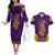 Anubis and Horus Couples Matching Off The Shoulder Long Sleeve Dress and Hawaiian Shirt Egyptian God Purple - Wonder Print Shop