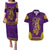 Anubis and Horus Couples Matching Puletasi and Hawaiian Shirt Egyptian God Purple - Wonder Print Shop