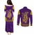 Anubis and Horus Couples Matching Puletasi and Long Sleeve Button Shirt Egyptian God Purple - Wonder Print Shop