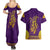 Anubis and Horus Couples Matching Summer Maxi Dress and Hawaiian Shirt Egyptian God Purple - Wonder Print Shop