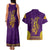 Anubis and Horus Couples Matching Tank Maxi Dress and Hawaiian Shirt Egyptian God Purple - Wonder Print Shop