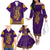 Anubis and Horus Family Matching Off Shoulder Long Sleeve Dress and Hawaiian Shirt Egyptian God Purple - Wonder Print Shop