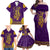 Anubis and Horus Family Matching Off Shoulder Maxi Dress and Hawaiian Shirt Egyptian God Purple - Wonder Print Shop