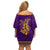 Anubis and Horus Family Matching Off Shoulder Short Dress and Hawaiian Shirt Egyptian God Purple - Wonder Print Shop