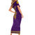 Anubis and Horus Family Matching Short Sleeve Bodycon Dress and Hawaiian Shirt Egyptian God Purple - Wonder Print Shop