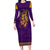 Anubis and Horus Long Sleeve Bodycon Dress Egyptian God Purple - Wonder Print Shop