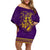 Anubis and Horus Off Shoulder Short Dress Egyptian God Purple - Wonder Print Shop