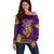 Anubis and Horus Off Shoulder Sweater Egyptian God Purple - Wonder Print Shop