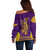 Anubis and Horus Off Shoulder Sweater Egyptian God Purple - Wonder Print Shop