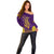 Anubis and Horus Off Shoulder Sweater Egyptian God Purple - Wonder Print Shop