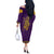 Anubis and Horus Off The Shoulder Long Sleeve Dress Egyptian God Purple - Wonder Print Shop