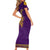 Anubis and Horus Short Sleeve Bodycon Dress Egyptian God Purple