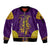 Anubis and Horus Sleeve Zip Bomber Jacket Egyptian God Purple