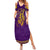 Anubis and Horus Summer Maxi Dress Egyptian God Purple