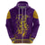 Anubis and Horus Zip Hoodie Egyptian God Purple