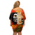 Reggae Legend Bob Family Matching Off Shoulder Short Dress and Hawaiian Shirt Retro Style - Wonder Print Shop