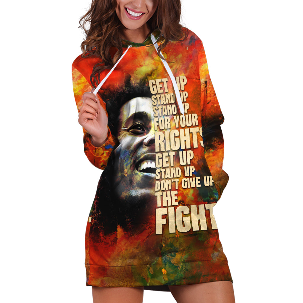 Reggae Legend Bob Hoodie Dress Retro Style - Wonder Print Shop